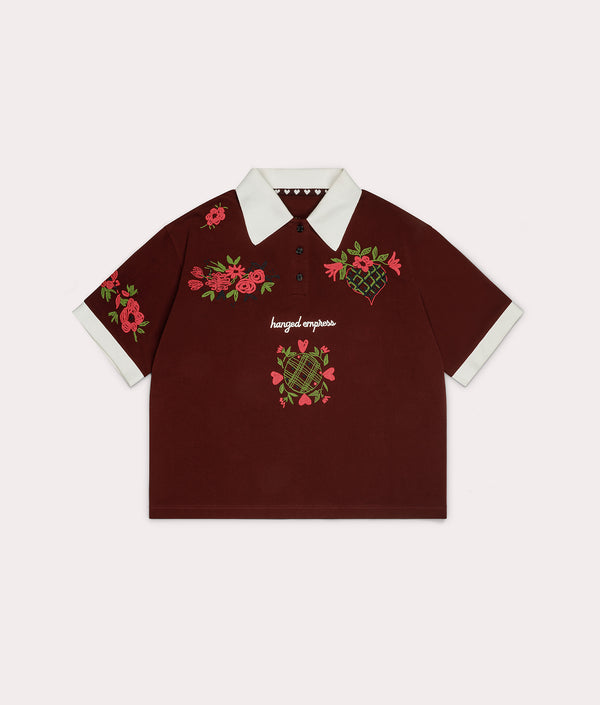 Embroidered flowers polo