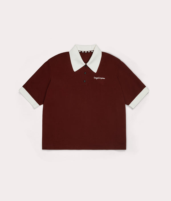 Burgundy shorts sleeves polo