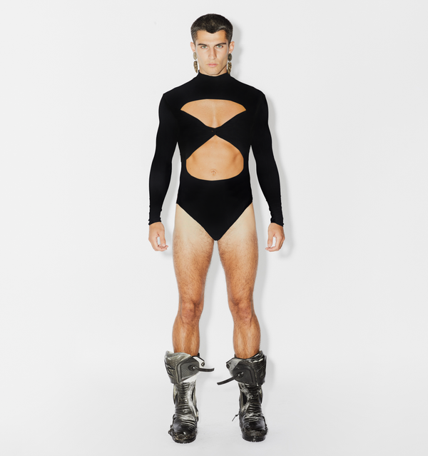 Black Cut-Out Symmetric Bodysuit