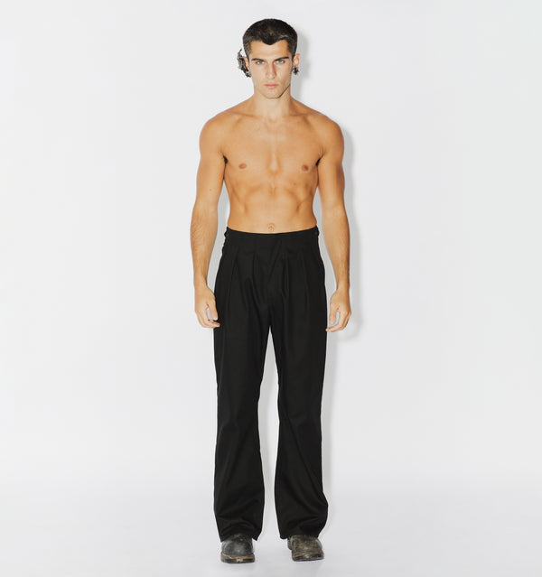 Cotton-Gabardine Pleated Trousers