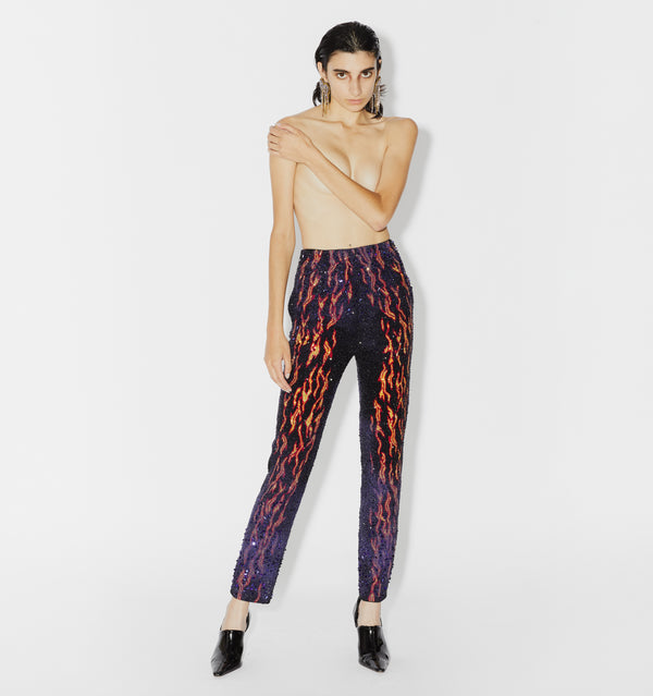 Swarovski Flame Caviar Trousers