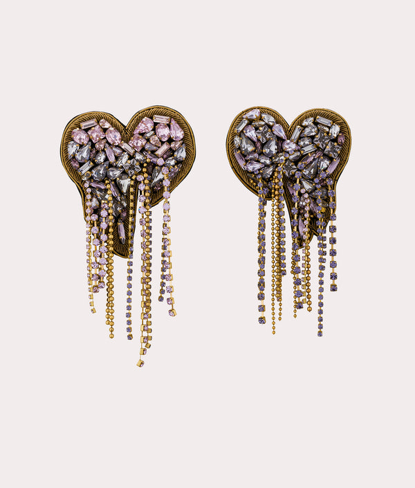 The purple midas love earrings