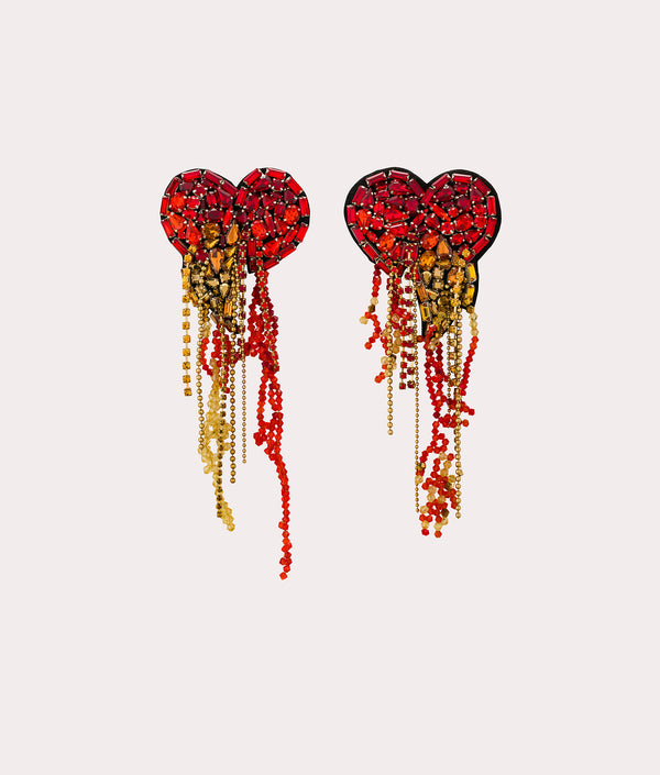 The red midas love earrings