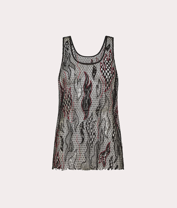 Reclaimed lace patchwork tank top