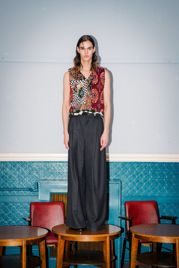 My living room embroidered vest